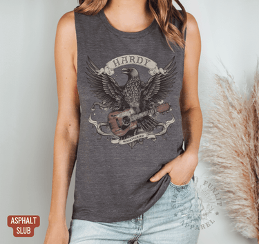 Hardy Americana Muscle Tank – Country Concert Tank Top - Sunlit Funlit | Graphic Tees for Country Concert Addicts